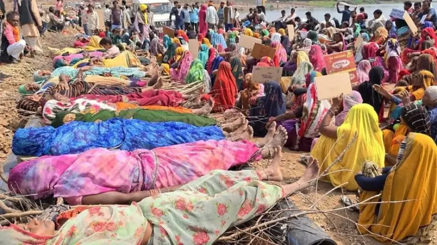 ग्यारह दिन के जन आंदोलन का नतीजा बेअसर, केन बेतवा नदी गठजोड़ से प्रभावित उजाड़ होते जंगल मे चिता पर.....